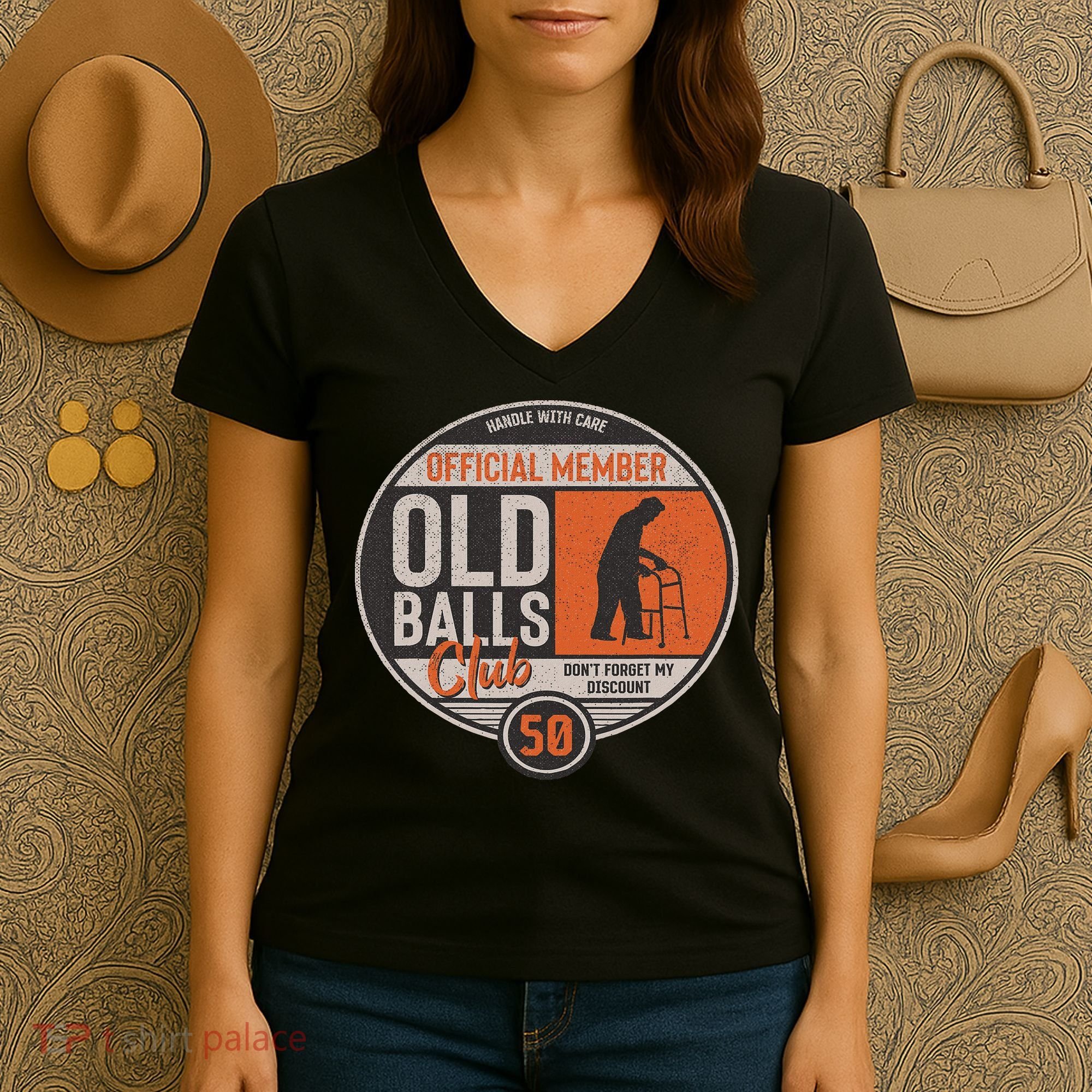 Don't Forget My Discount Funny Senior Citizen 50th Birthday Women's V-Neck T-Shirt