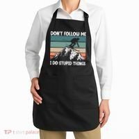 Don't Follow Me I Do Stupid Things Funny Skiing Apron thumb 2