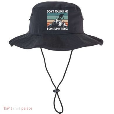Don't Follow Me I Do Stupid Things Funny Skiing Bucket Hat