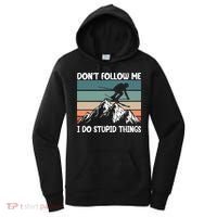 Don't Follow Me I Do Stupid Things Funny Skiing Women's Hoodie thumb 0
