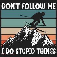 Don't Follow Me I Do Stupid Things Funny Skiing Golf Towel thumb 3