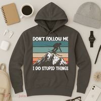 Don't Follow Me I Do Stupid Things Funny Skiing Hoodie thumb 3