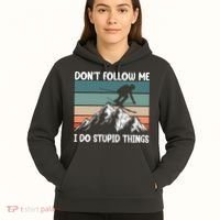 Don't Follow Me I Do Stupid Things Funny Skiing Hoodie thumb 5