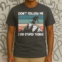 Don't Follow Me I Do Stupid Things Funny Skiing T-Shirt thumb 3