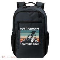 Don't Follow Me I Do Stupid Things Funny Skiing Backpack thumb 0