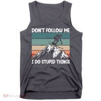 Don't Follow Me I Do Stupid Things Funny Skiing Tank Top thumb 0