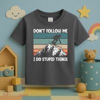 Don't Follow Me I Do Stupid Things Funny Skiing Toddler T-Shirt thumb 3