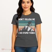 Don't Follow Me I Do Stupid Things Funny Skiing Women's T-Shirt thumb 4