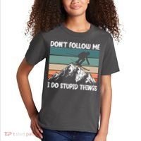 Don't Follow Me I Do Stupid Things Funny Skiing Kids T-Shirt thumb 2