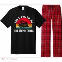 Dont Follow Me I Do Stupid Things Whitewater Rafting Gift Pajama Set thumb 0
