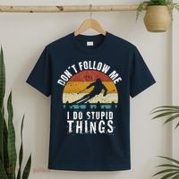 Don't follow me I do stupid things Cool Vintage Skiing T-Shirt thumb 2