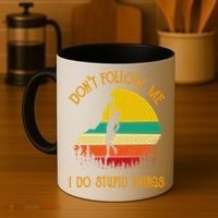 Don't Follow Me I Do Stupid Things Rock Climbing Gifts Coffee Mug thumb 4