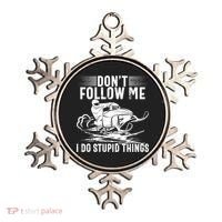 Don't Follow Me I Do Stupid Things Funny Snowmobile Sled Great Gift Ornament thumb 0