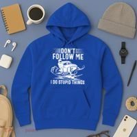 Don't Follow Me I Do Stupid Things Funny Snowmobile Sled Great Gift Hoodie thumb 3