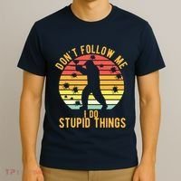 Don't Follow Me I Do Stupid Things Retro Vintage Paintball T-Shirt thumb 3