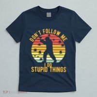 Don't Follow Me I Do Stupid Things Retro Vintage Paintball T-Shirt thumb 5