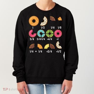 Donut Fraction Math Teachers Back To School Educational Gift Women's Sweatshirt