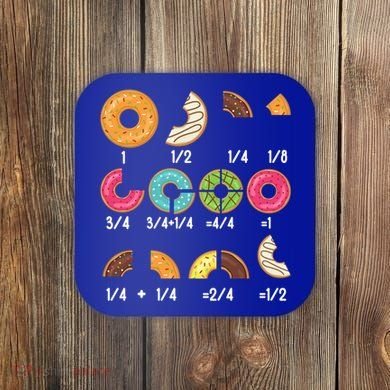 Donut Fraction Math Teachers Back To School Educational Gift Coaster