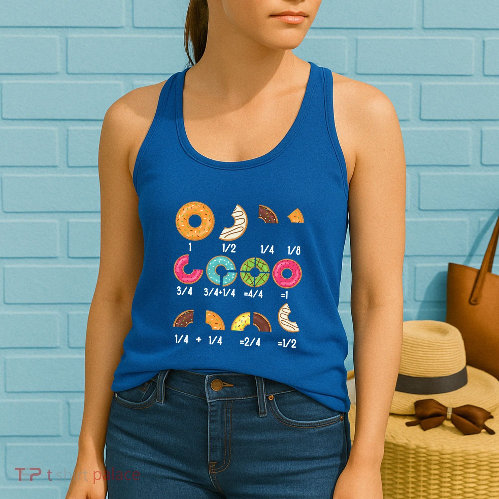 Donut Fraction Math Teachers Back To School Educational Gift Women's Tank Top
