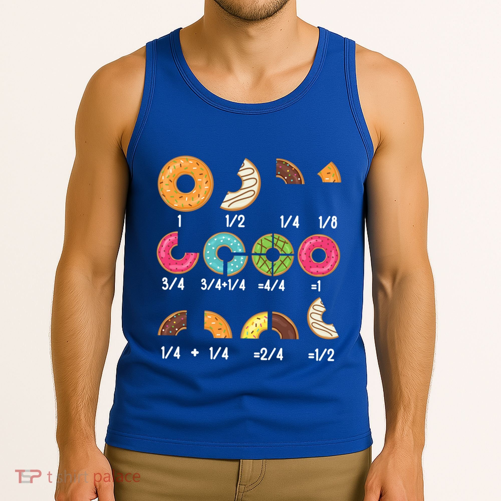 Donut Fraction Math Teachers Back To School Educational Gift Tank Top
