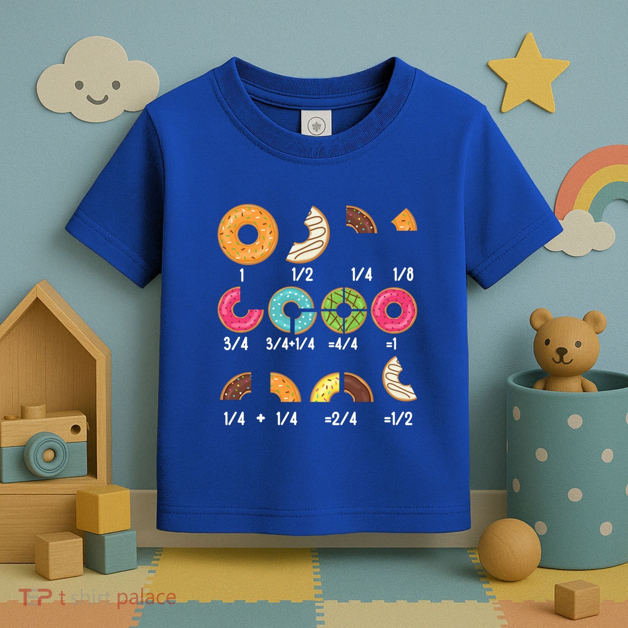 Donut Fraction Math Teachers Back To School Educational Gift Toddler T-Shirt