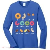 Donut Fraction Math Teachers Back To School Educational Gift Women's Long Sleeve Shirt thumb 0