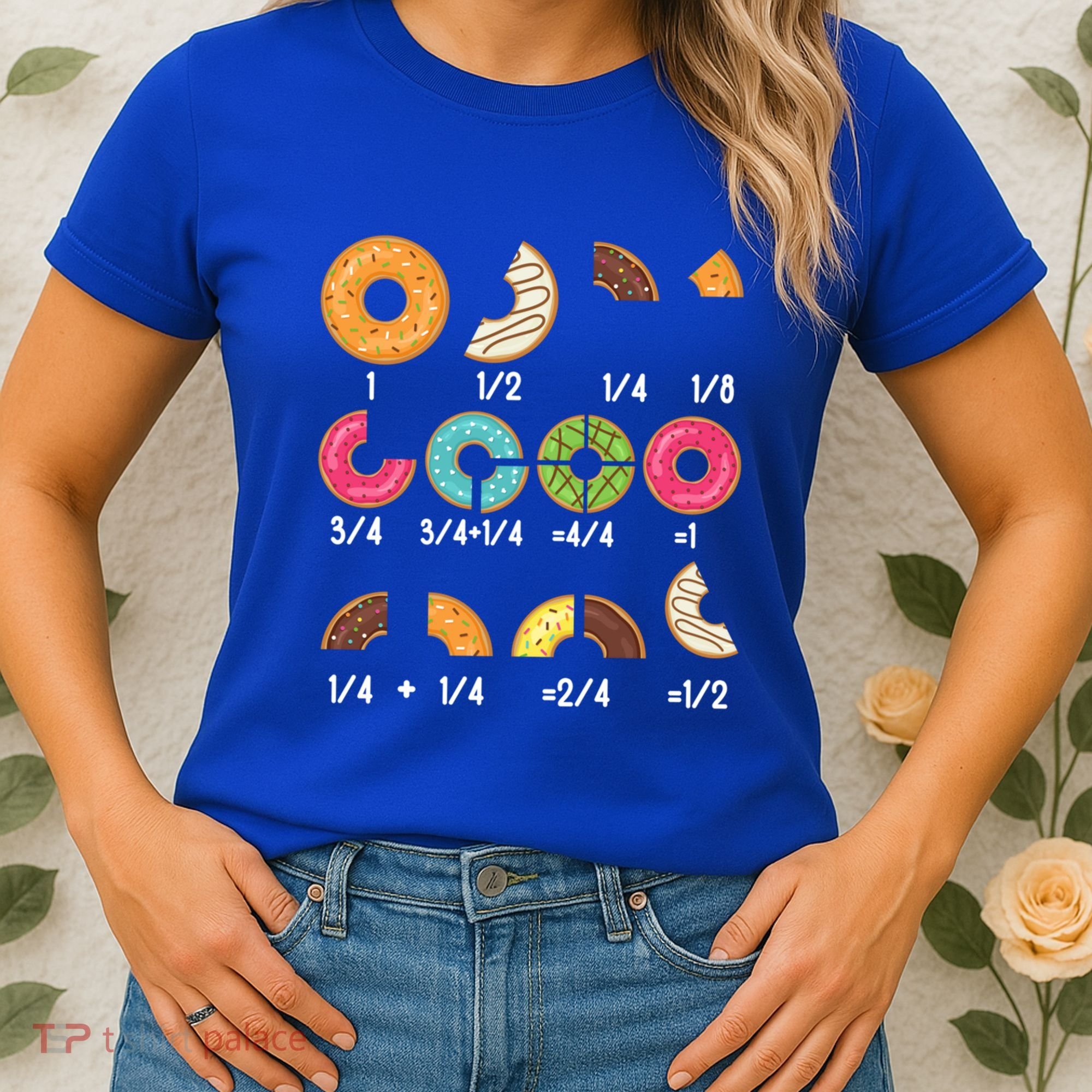 Donut Fraction Math Teachers Back To School Educational Gift Women's T-Shirt