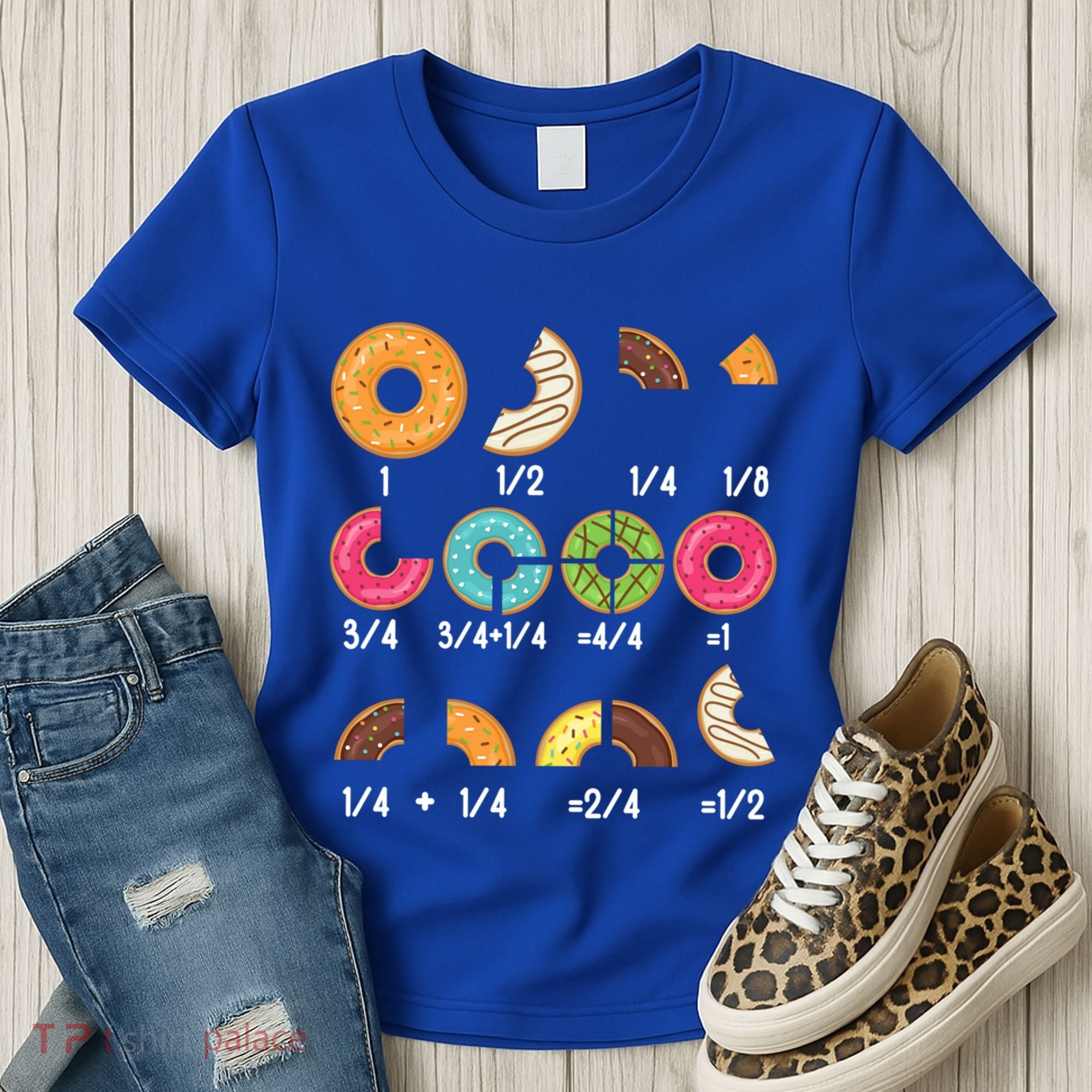 Donut Fraction Math Teachers Back To School Educational Gift Women's T-Shirt