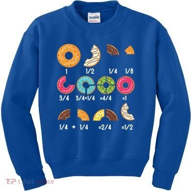 Donut Fraction Math Teachers Back To School Educational Gift Kids Sweatshirt