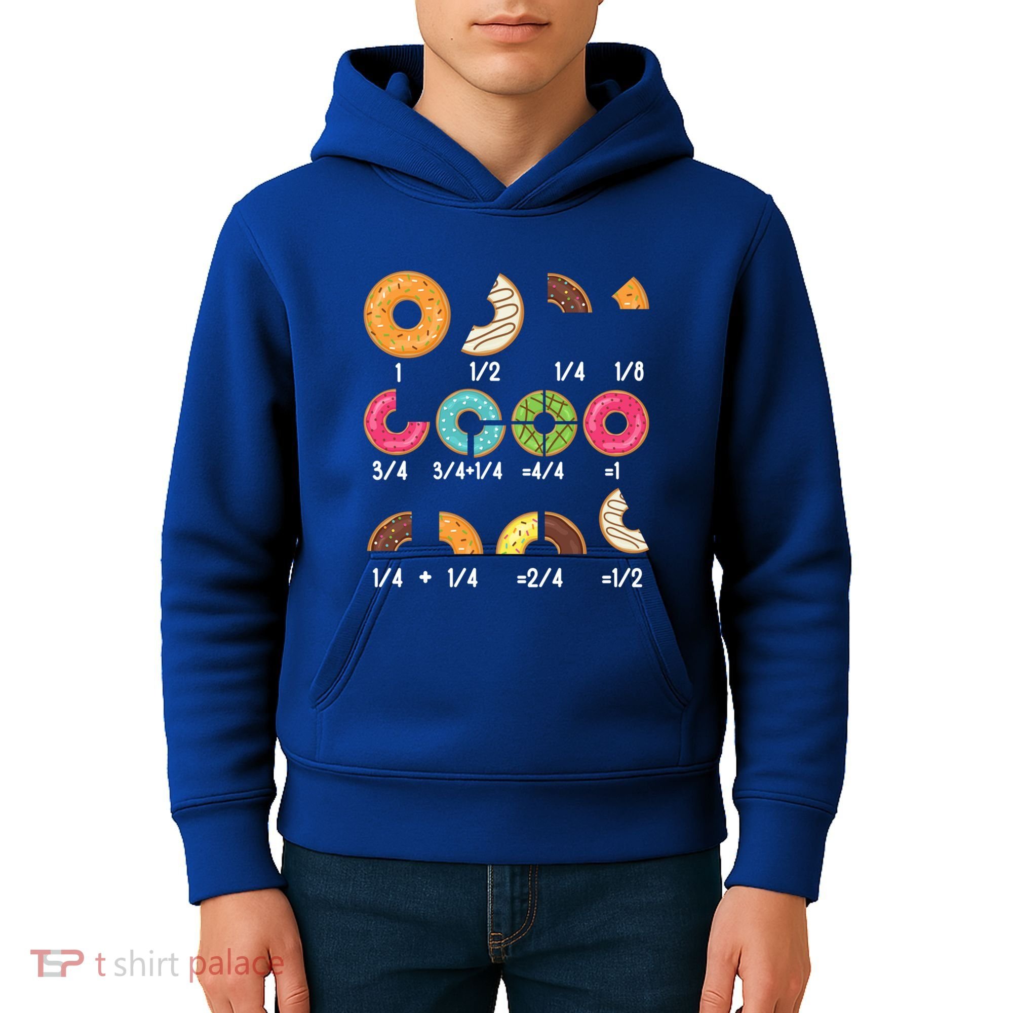 Donut Fraction Math Teachers Back To School Educational Gift Kids Hoodie