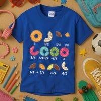 Donut Fraction Math Teachers Back To School Educational Gift Kids T-Shirt thumb 3