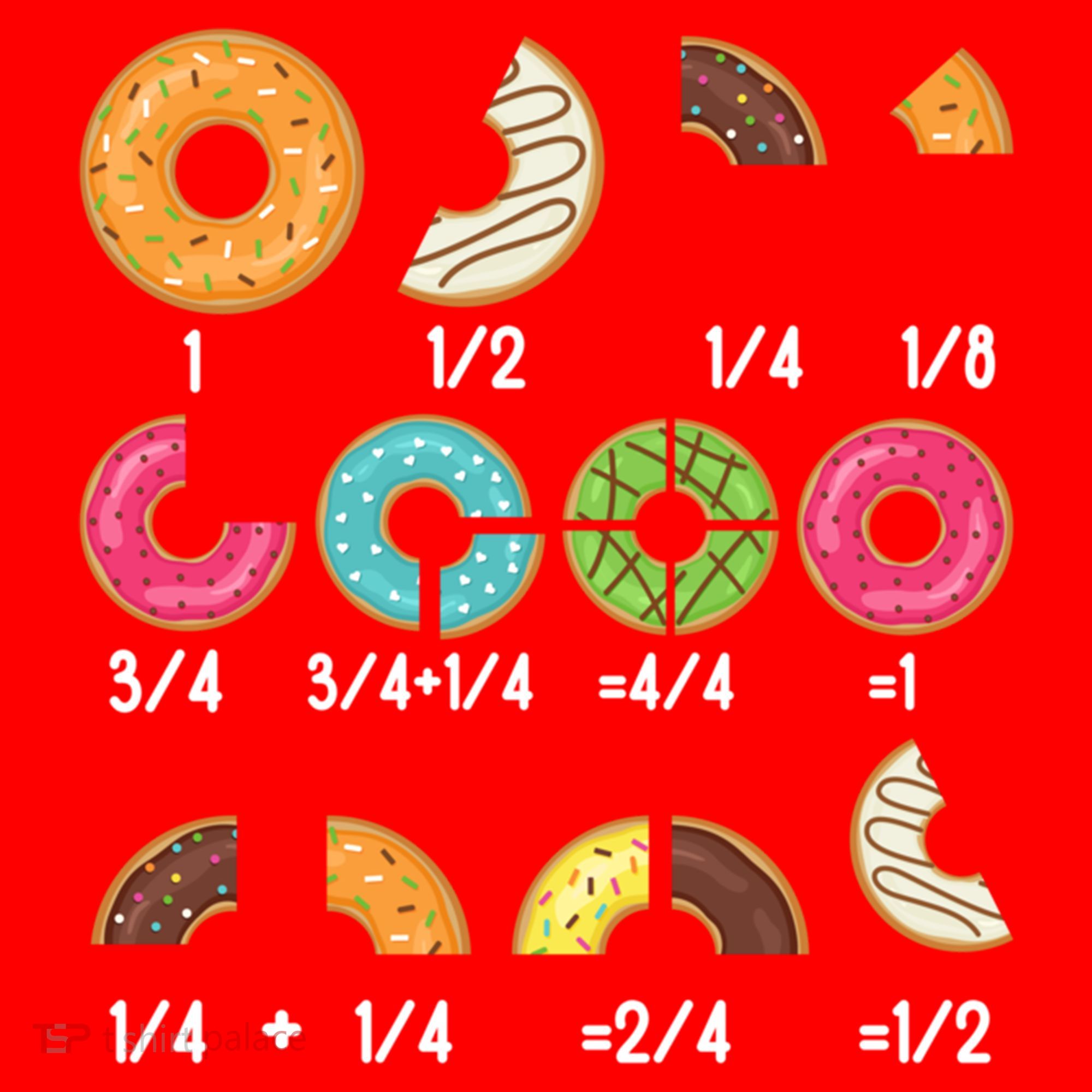 Donut Fraction Math Teachers Back To School Educational Gift Santa Hat