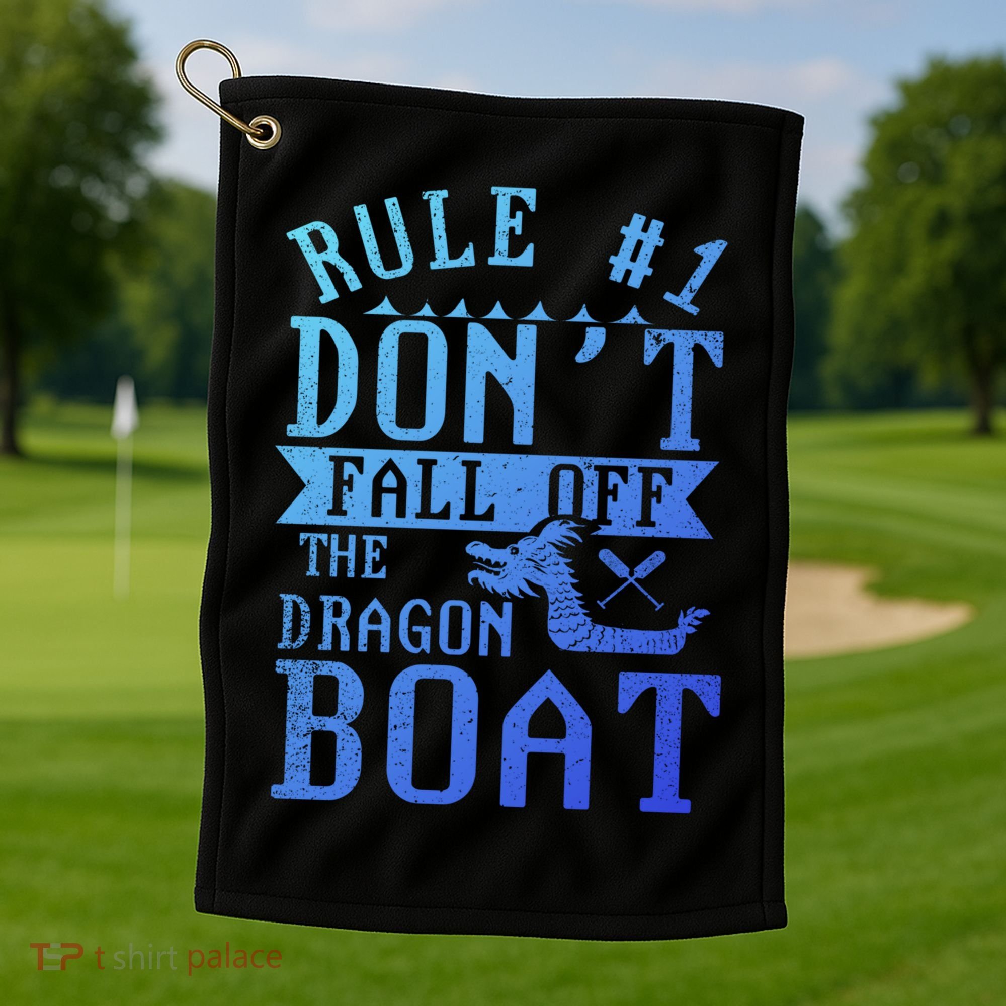 Dont Fall Off Dragon Boat Racing Lover Boats Racer Boating Great Gift Golf Towel