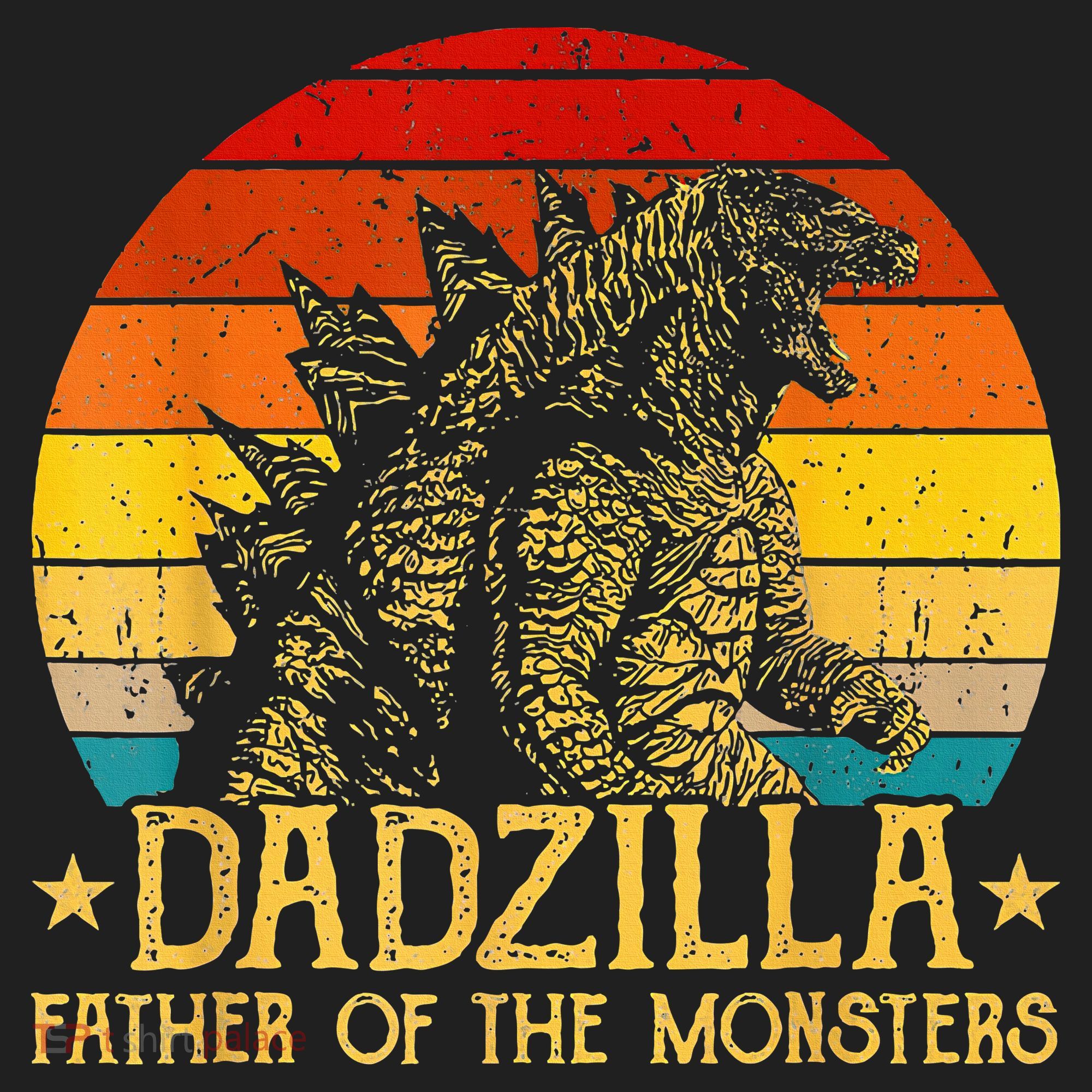 Dadzilla Father Of The Monsters Sunset Golf Towel