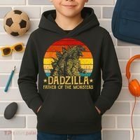 Dadzilla Father Of The Monsters Sunset Kids Hoodie thumb 2