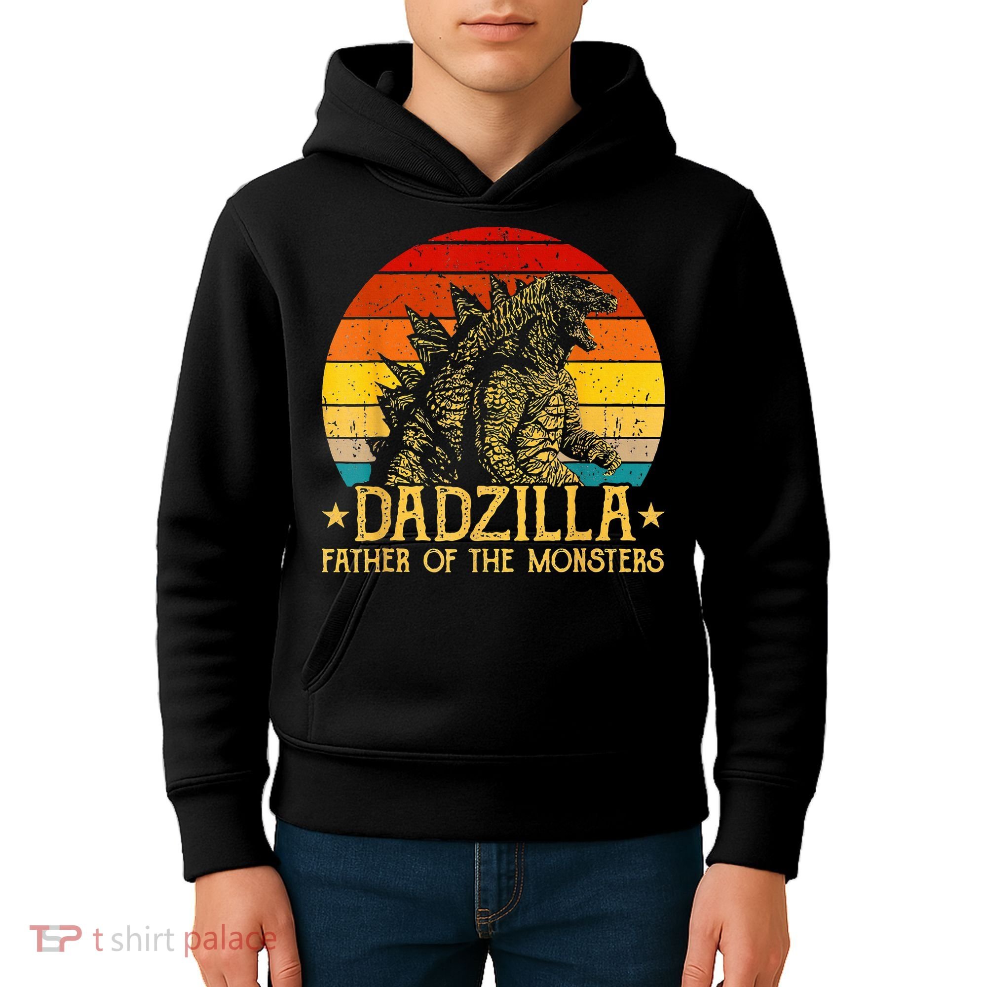 Dadzilla Father Of The Monsters Sunset Kids Hoodie