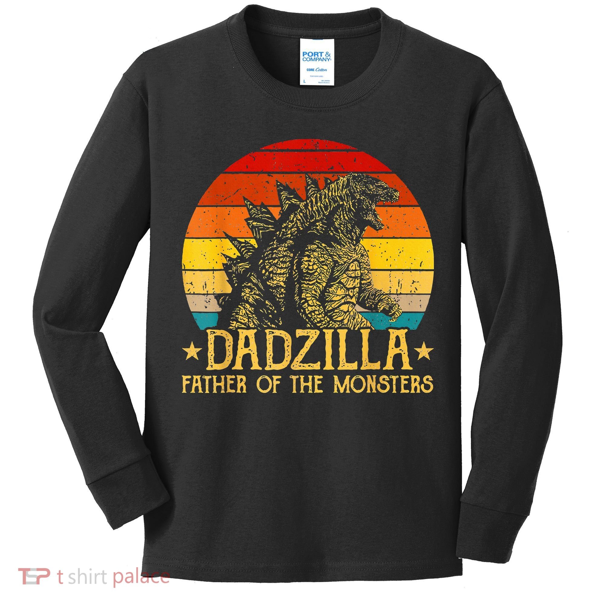 Dadzilla Father Of The Monsters Sunset Kids Long Sleeve Shirt