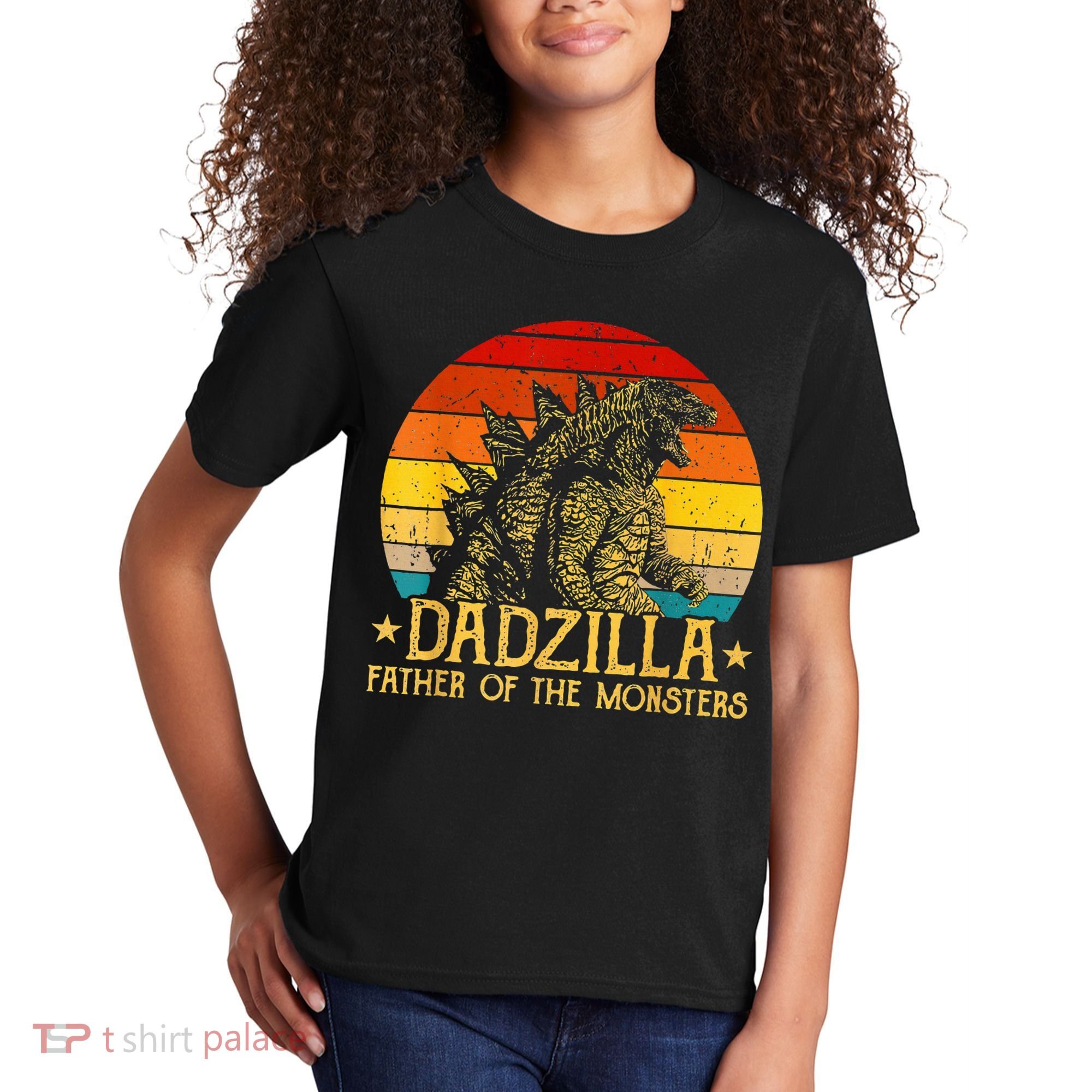 Dadzilla Father Of The Monsters Sunset Kids T-Shirt