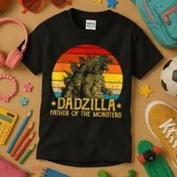 Dadzilla Father Of The Monsters Sunset Kids T-Shirt thumb 3