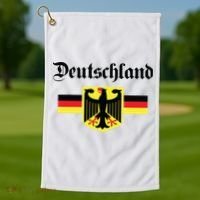 Deutschland Flag Of German Eagle Germany German Golf Towel thumb 1