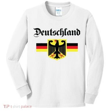 Deutschland Flag Of German Eagle Germany German Kids Long Sleeve Shirt