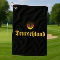 Deutschland Flag Of German I Love From Germany Golf Towel thumb 1