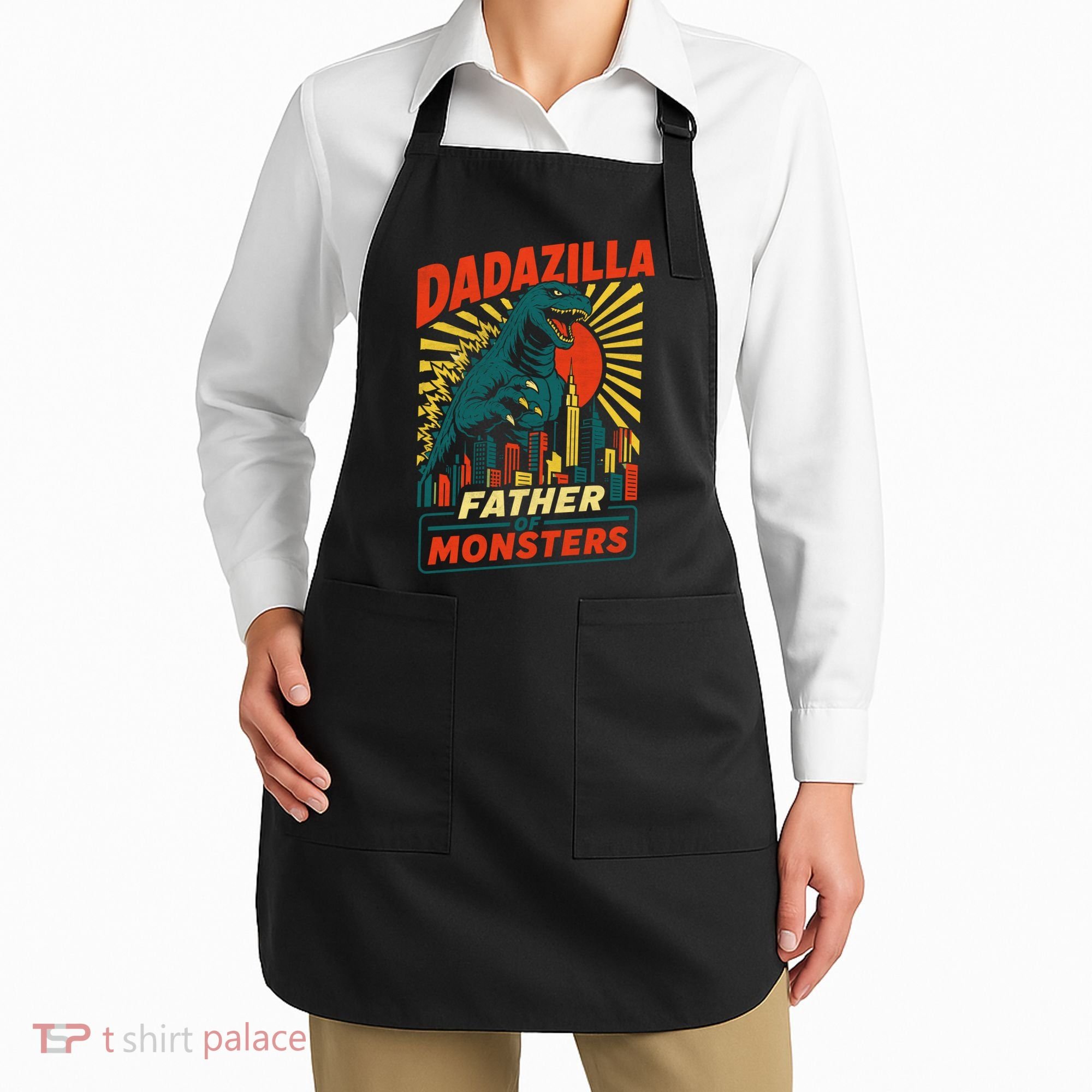 Dadazilla Father Of The Monsters Apron