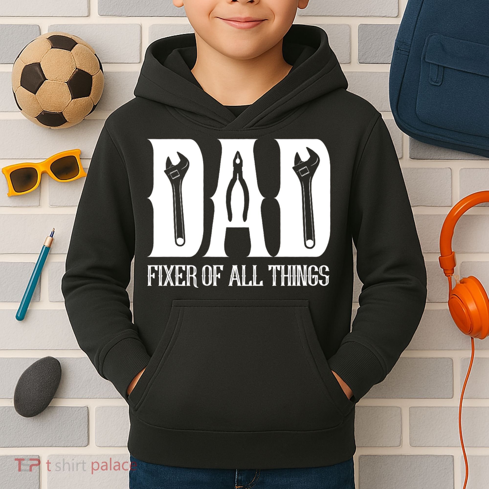 Dad Fixer Of All Things Funny Tools Dad Gifts Kids Hoodie