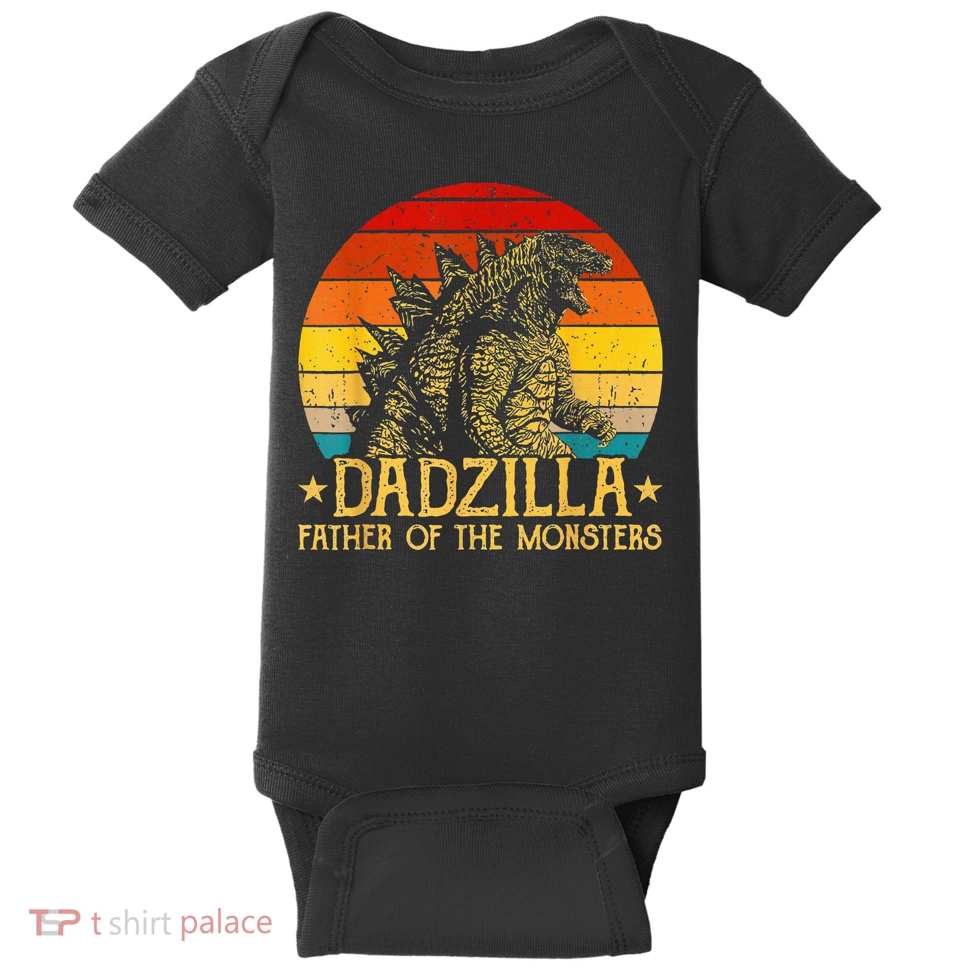 Dadzilla Father Of The Monsters Retro Baby Bodysuit