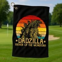 Dadzilla Father Of The Monsters Retro Golf Towel thumb 1