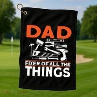 Dad Fixer Of All The Things Handyman Dads Dad Fixer Golf Towel thumb 1