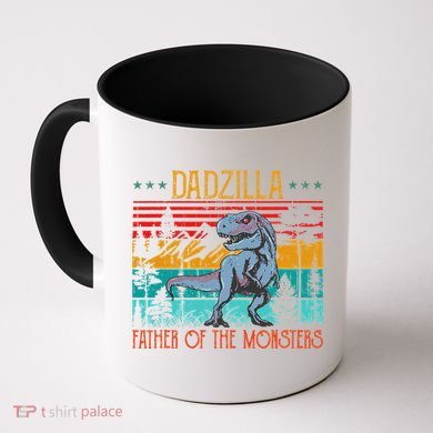 Dadzilla Father Of The Monsters Vintage Dino Dad Fathers Day Coffee Mug