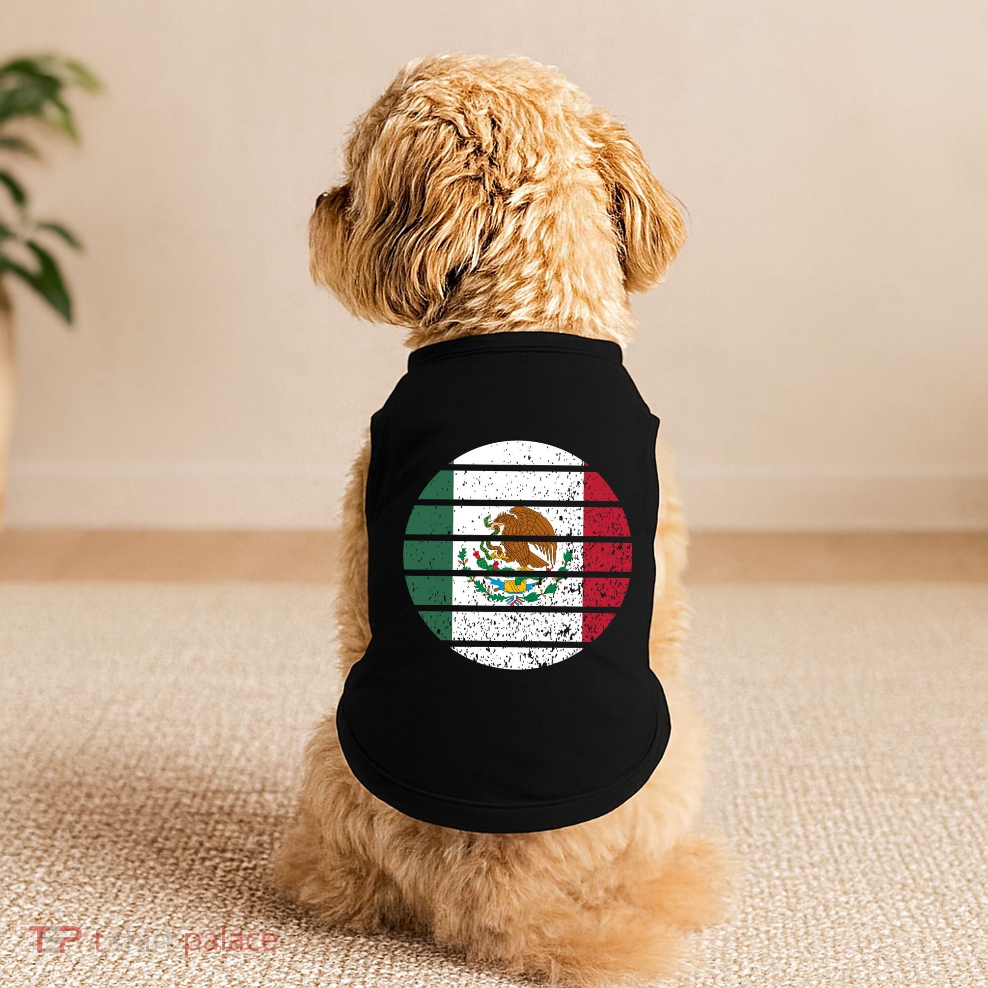 Distressed Flag Of Mexico Circle Doggie Tank