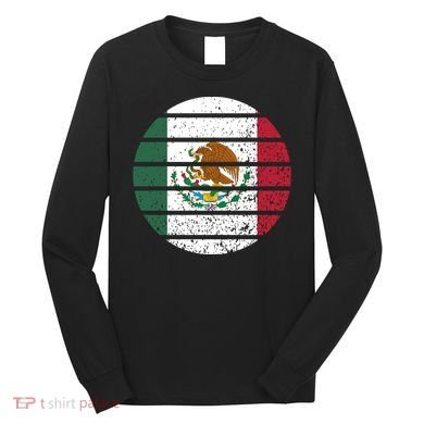 Distressed Flag Of Mexico Circle Long Sleeve Shirt